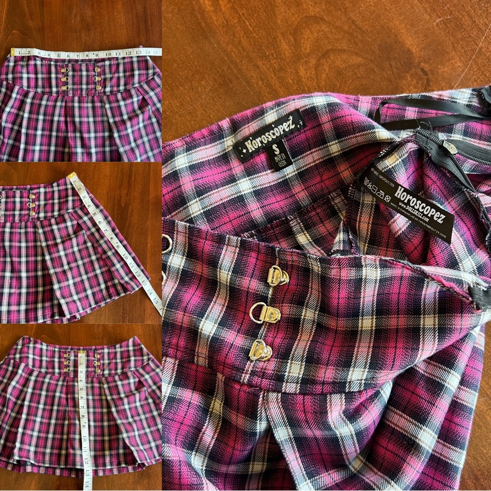 ❌SOLD❌ Pink & Black Pleated Mini Skirt - Picture 3 of 3